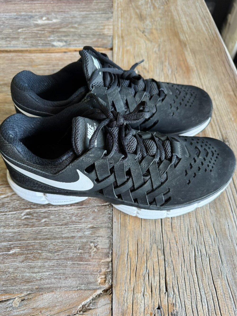 Nike Lunar Fingertrap TR Men’s Training Shoes Size 10.5 Black White - Like New